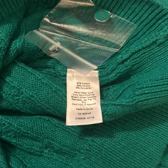 Talbots Woman Green Cable Knit Sweater 3X NWT - Picture 6 of 7